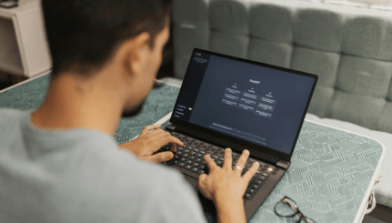 Man writing content using chatgpt